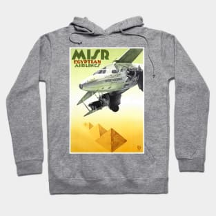 Vintage Travel Poster Egypt MISR Egyptian Airlines Hoodie